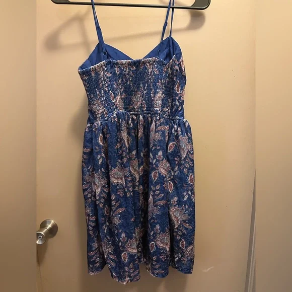 Blue Paisley Bustier Velvet Dress - Picture 2 of 2